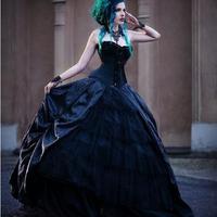 Black Romantic Gothic Wedding Dresses,Elegant Bridal Dresses,1357 - Thumbnail 1