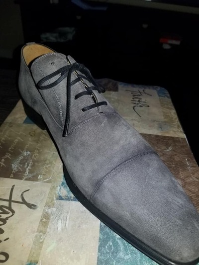 New Handmade Men's Grey Cap Toe Suede Shoes, Formal Wear Lace Up Shoes