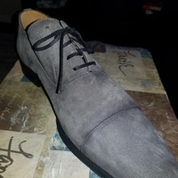 New Handmade Men's Grey Cap Toe Suede Shoes, Formal Wear Lace Up Shoes - Thumbnail 1