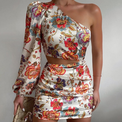 Casual fashion long sleeve print dress - Thumbnail 1