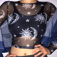 Free Shipping-SUN AND MOON MESH TOP - Thumbnail 2
