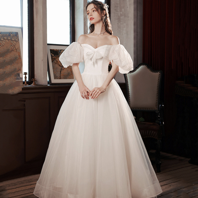 White tulle long a line prom dress white evening dress - Thumbnail 3