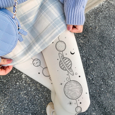 Harajuku planet prints tights pantyhose stockings