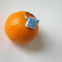 Ring In Blue and White - Adjustable - Thumbnail 2