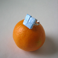 Ring In Blue and White - Adjustable - Thumbnail 1