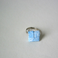 Ring In Blue and White - Adjustable - Thumbnail 3