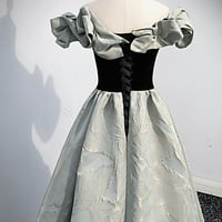 Stylish satin long prom dress A line evening dress - Thumbnail 3