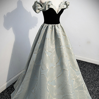 Stylish satin long prom dress A line evening dress - Thumbnail 5