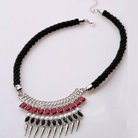 Silver Spike Statement Necklace - Thumbnail 1