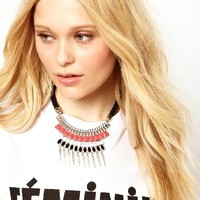 Silver Spike Statement Necklace - Thumbnail 2