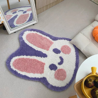 Cute Purple Smile Bunny Rabbit Soft Plush Rug Carpets Decor - Thumbnail 3