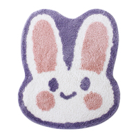 Cute Purple Smile Bunny Rabbit Soft Plush Rug Carpets Decor - Thumbnail 4