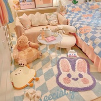 Cute Purple Smile Bunny Rabbit Soft Plush Rug Carpets Decor - Thumbnail 1