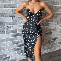 Temperament Sexy Sling Slit High Waist Dress - Thumbnail 2