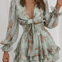 Fashion Temperament High Waist Ruffle Dress - Thumbnail 1