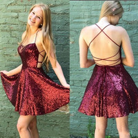 Burgundy Homecoming Dresses, Backless Prom Dresses Short, Fashion Forward Party Dresses,Formal Dresses for Teens,837 - Thumbnail 2