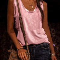 Casual Loose Solid Color Sleeveless Vest Tops - Thumbnail 4