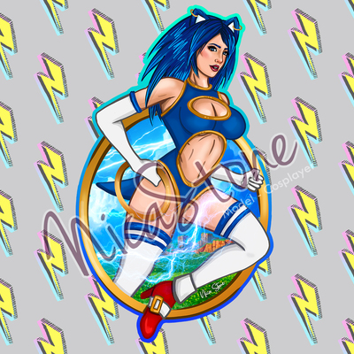 Blue hedgehog - sticker