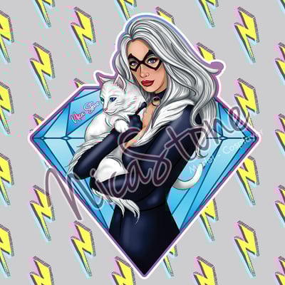 Diamond cat - sticker