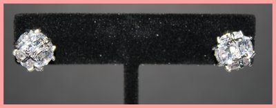 Diamond ball stud earrings 