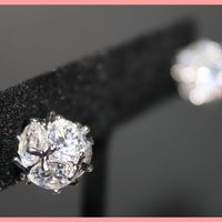 Diamond Ball Stud Earrings  - Thumbnail 1