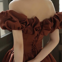 Simple satin long prom dress A line evening gown - Thumbnail 2