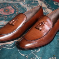 Hot Sale Men's Brown Tassels Loafer Leather Formal Wear Shoes - Thumbnail 3