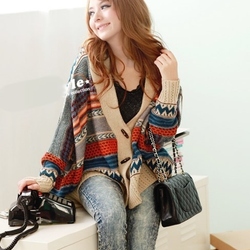 Women cloak v neck casual loose free size knitting outfit   a132 34