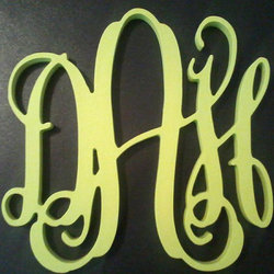Vine monogram lime green