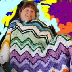 Terrie and her blanket