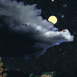 Landscape airplane at night