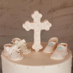 Cross shoes christening cake main