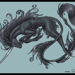 Black unicorn by jaxxblackfox