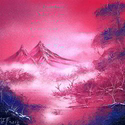 Spray paint art   pink scenery by visualjamie d6qczoa