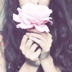 Brown hair pink flower