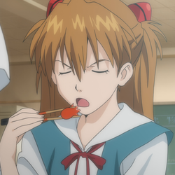 Asuka eating %28rebuild%29