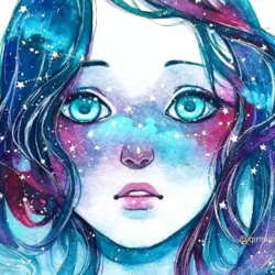 The makeup looks inspired by this painting are out of this world galaxy freckles featured