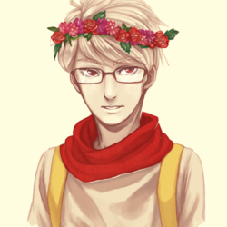 Flower crown on a hipster by misakitoeevee d6ji7pi