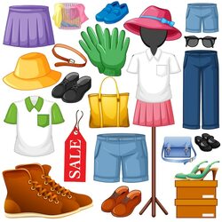 Set different cloth white background 1308 100670